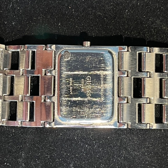Women\'s Art Deco GUESS Wristwatch- Silver Tone With Rhinestones main image 4